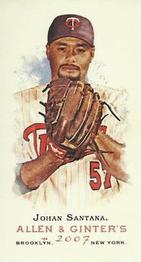 2007 Topps Allen & Ginter - Mini A & G Back #12 Johan Santana Front