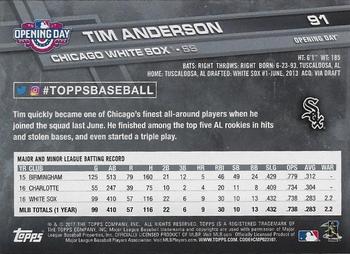 2020 Topps Archives Signature Series - Tim Anderson #91 Tim Anderson Back