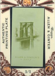 2007 Topps Allen & Ginter - Mini Printing Plates Yellow #39 Brooklyn Bridge Front