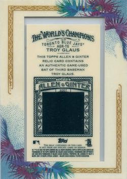 2007 Topps Allen & Ginter - Relics #AGR-TG Troy Glaus Back