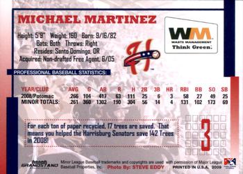 2009 Grandstand Harrisburg Senators SGA #NNO Michael Martinez Back