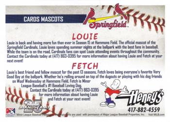 2019 Grandstand Springfield Cardinals SGA #NNO Louie / Fetch Back