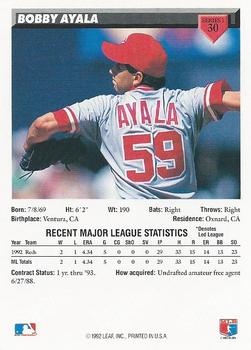 1993 Donruss #30 Bobby Ayala Back