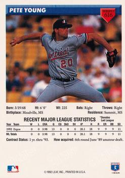 1993 Donruss #616 Pete Young Back