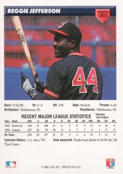 1993 Donruss #303 Reggie Jefferson Back
