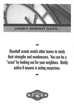 2002 Milwaukee Brewers Police - Waukesha Police Dept, Waukesha Sports Cards #NNO Jamey Wright Back