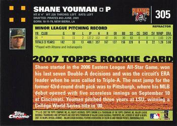 2007 Topps Chrome - Blue Refractors #305 Shane Youman Back