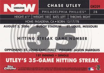 2007 Topps Chrome - Generation Now #GN209 Chase Utley Back