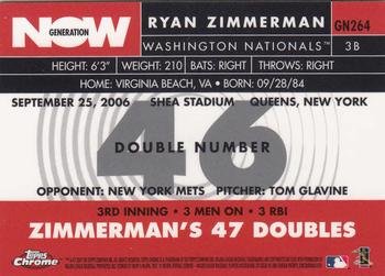 2007 Topps Chrome - Generation Now #GN264 Ryan Zimmerman Back