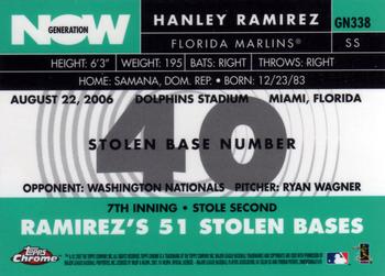 2007 Topps Chrome - Generation Now #GN338 Hanley Ramirez Back