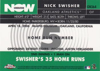 2007 Topps Chrome - Generation Now #GN364 Nick Swisher Back