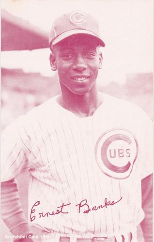 1980 Exhibit - Red #NNO Ernie Banks Front
