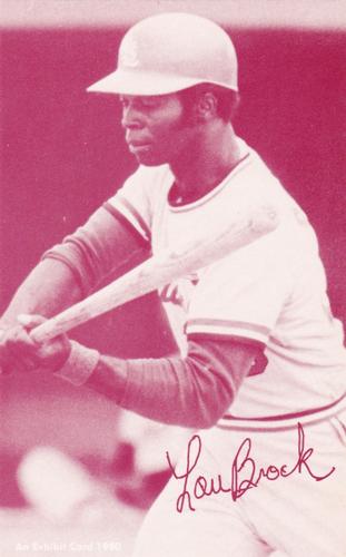 1980 Exhibit - Red #NNO Lou Brock Front