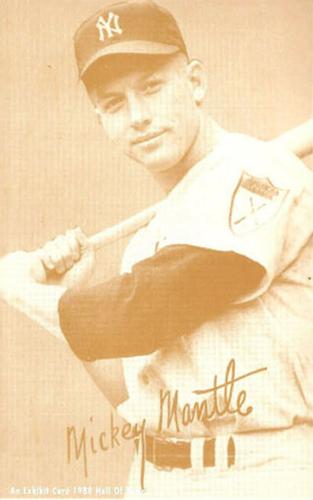 1980 Hall of Fame Exhibit - Sepia #NNO Mickey Mantle Front