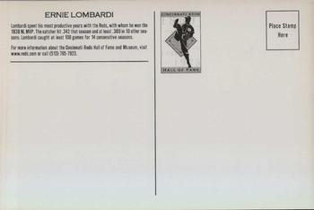2002 Cincinnati Reds Hall of Fame and Museum Postcards #NNO Ernie Lombardi Back