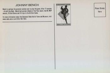 2002 Cincinnati Reds Hall of Fame and Museum Postcards #NNO Johnny Bench Back