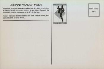 2002 Cincinnati Reds Hall of Fame and Museum Postcards #NNO Johnny Vander Meer Back