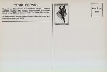 2002 Cincinnati Reds Hall of Fame and Museum Postcards #NNO Ted Kluszewski Back