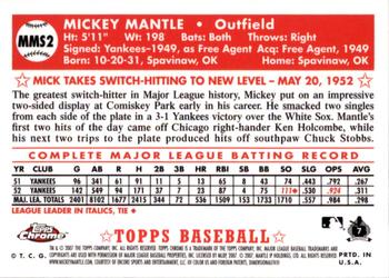 2007 Topps Chrome - Mickey Mantle Story #MMS2 Mickey Mantle Back