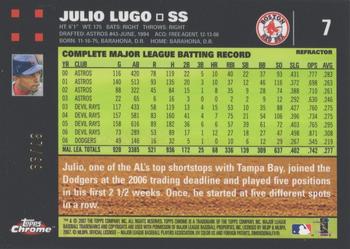 2007 Topps Chrome - Red Refractors #7 Julio Lugo Back