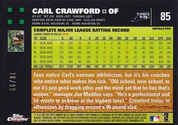 2007 Topps Chrome - Red Refractors #85 Carl Crawford Back
