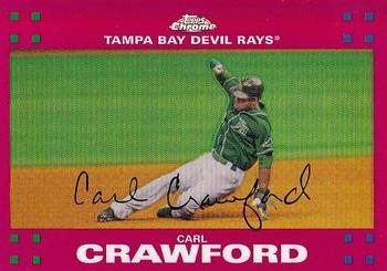 2007 Topps Chrome - Red Refractors #85 Carl Crawford Front