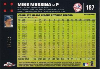 2007 Topps Chrome - Red Refractors #187 Mike Mussina Back