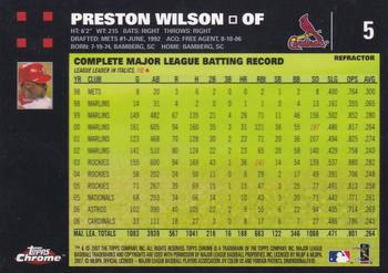 2007 Topps Chrome - Refractors #5 Preston Wilson Back