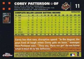 2007 Topps Chrome - Refractors #11 Corey Patterson Back