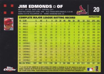 2007 Topps Chrome - Refractors #20 Jim Edmonds Back