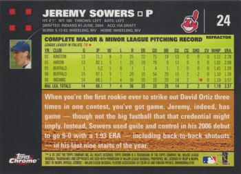 2007 Topps Chrome - Refractors #24 Jeremy Sowers Back