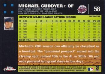 2007 Topps Chrome - Refractors #58 Michael Cuddyer Back