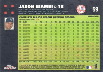 2007 Topps Chrome - Refractors #59 Jason Giambi Back
