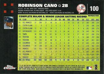 2007 Topps Chrome - Refractors #100 Robinson Cano Back