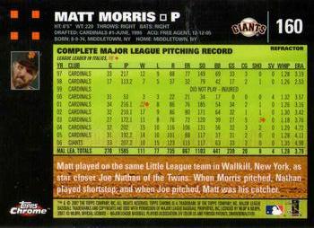 2007 Topps Chrome - Refractors #160 Matt Morris Back