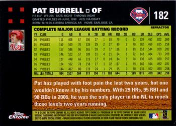 2007 Topps Chrome - Refractors #182 Pat Burrell Back