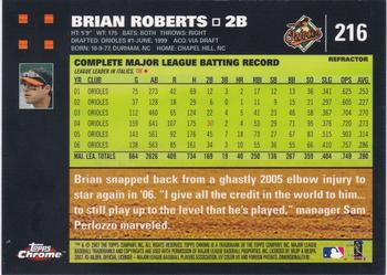 2007 Topps Chrome - Refractors #216 Brian Roberts Back
