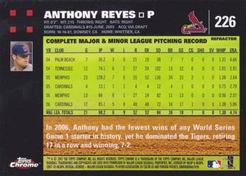 2007 Topps Chrome - Refractors #226 Anthony Reyes Back