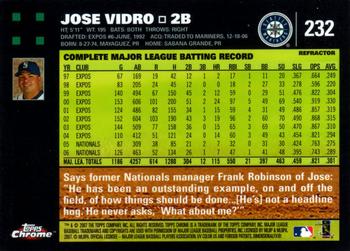 2007 Topps Chrome - Refractors #232 Jose Vidro Back