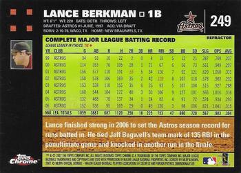 2007 Topps Chrome - Refractors #249 Lance Berkman Back
