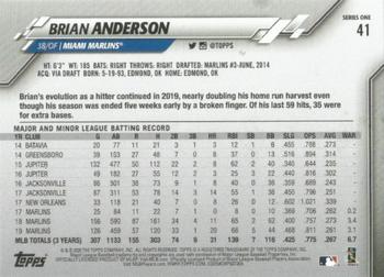 2020 Topps - Gold Foil #41 Brian Anderson Back