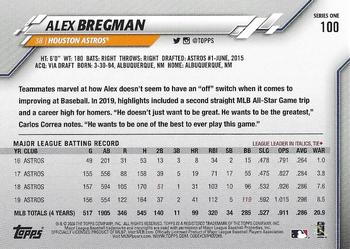 2020 Topps - Gold Foil #100 Alex Bregman Back