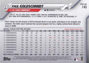 2020 Topps - Gold Foil #145 Paul Goldschmidt Back