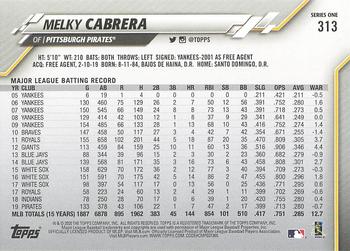 2020 Topps - Gold Foil #313 Melky Cabrera Back