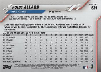 2020 Topps - Gold Foil #639 Kolby Allard Back