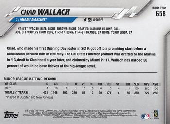 2020 Topps - Gold Foil #658 Chad Wallach Back