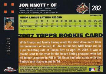 2007 Topps Chrome - White Refractors #282 Jon Knott Back