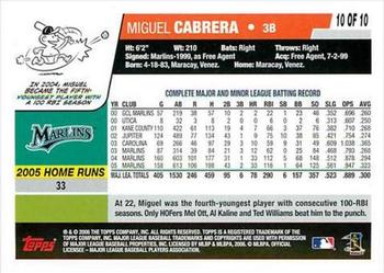 2006 National Baseball Card Day #10 Miguel Cabrera Back
