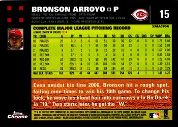 2007 Topps Chrome - X-Fractors #15 Bronson Arroyo Back