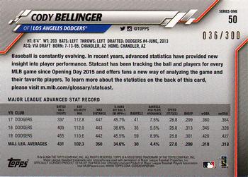 2020 Topps - Advanced Stat #50 Cody Bellinger Back